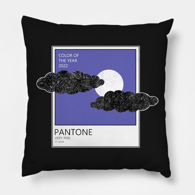 VERY PERI PANTONE Color. The moon behind the clouds Pillow by 2dsandy