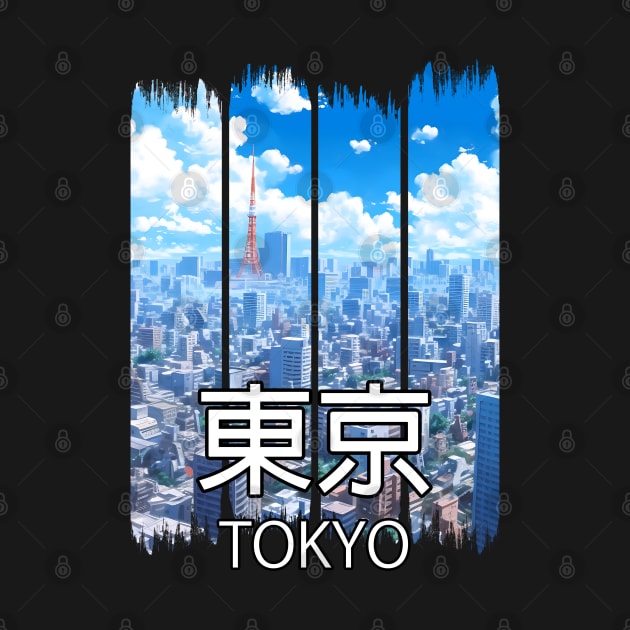 Tokyo City Sykline Landscape – Anime Shirt by KAIGAME Art