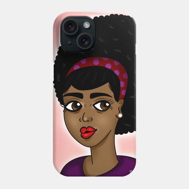 Black girl art digital art drawing Phone Case by Spinkly Creations 