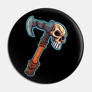 Primitive skull axe, old RPG inspired Pin