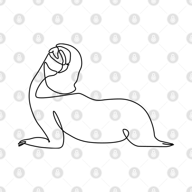 One Line Sloth Upward Facing Dog by huebucket