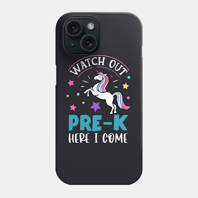 Watch Out Pre-k Here I Come | Funny First Day of School Teacher Girls & Boys Phone Case by TeePalma