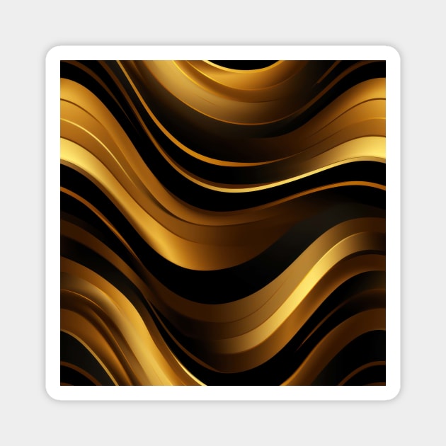 Golden Harmony: Abstract Stripes in Luxe Gold Magnet by star trek fanart and more