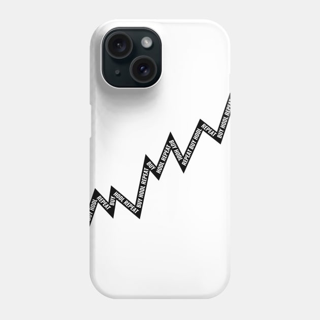Buy Hodl Repeat Line Chart Black Phone Case by Shinsen Merch