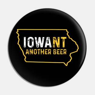 Funny Iowa Beer Distressed Iowa State Map Pin