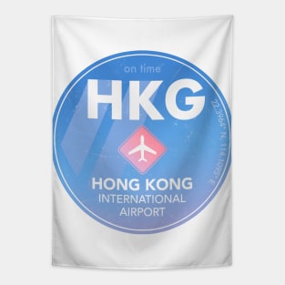 HKG Hong Kong airport round sticker Tapestry