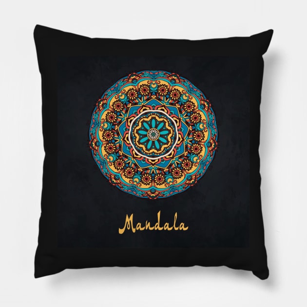 Trippy Mandala Pillow by alexrow