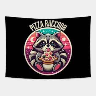 Cute Raccoon Eating Pizza Tapestry