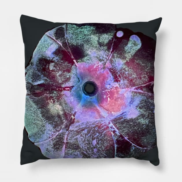 Abstract Blue Flower Pillow by Tricknologic