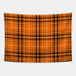 Halloween Orange Tartan Tapestry