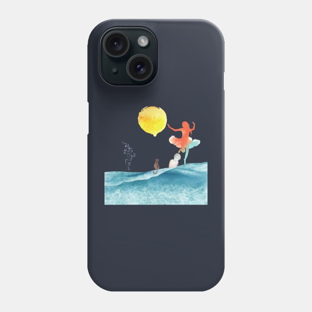 Watercolor design of dancing ballerina Phone Case by Mission Bear