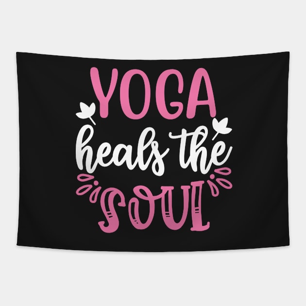 Yoga Heals the Soul Tapestry by D3monic