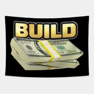 Shiny black and Gold Build Wealth no.1 Tapestry