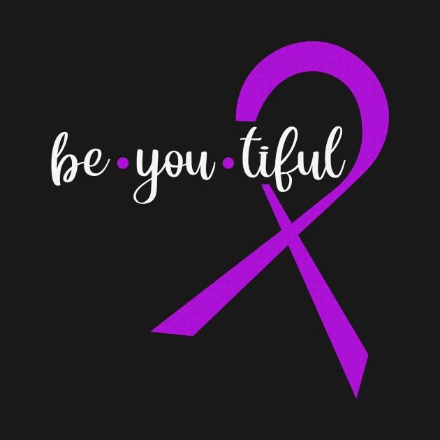 Be You Tiful Pancreatic Awareness Purple Ribbon Warrior Support Survivor by celsaclaudio506