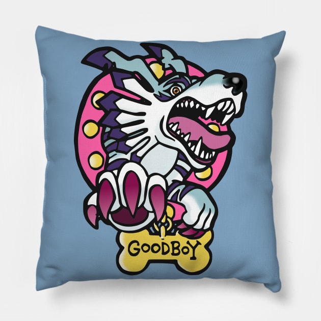 Garurumon the Good Boy Pillow by SimonFagio