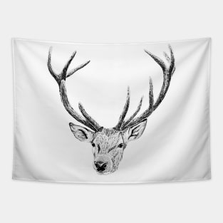 Hand drawn Red Deer Tapestry