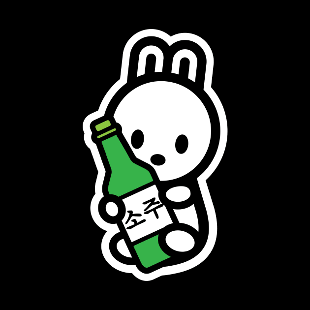 Bunny Rabbit Soju Korean Drink Funny Cute Korea Animal Lover by Bambu