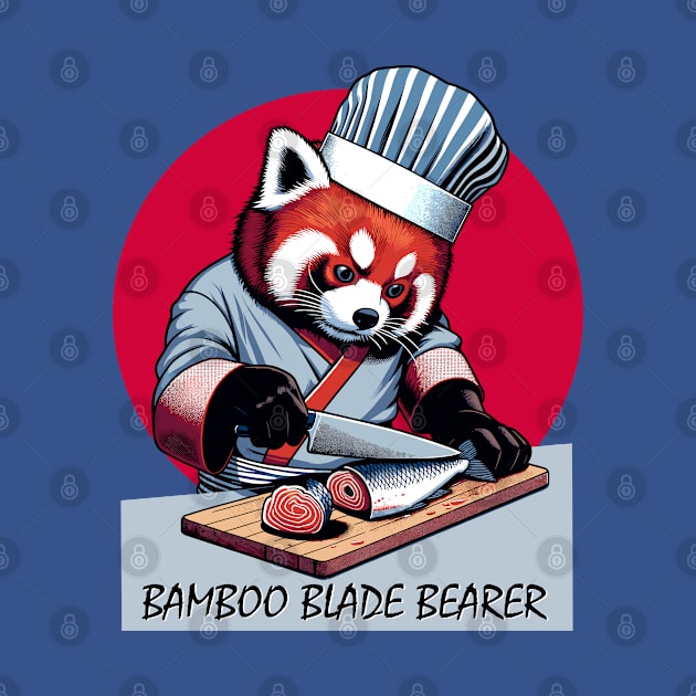 Sushi Master Red panda - Retro Japanese Chef Cartoon by TimeWarpWildlife