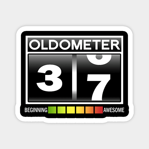 Oldometer 37 Awesome Since 1983 Funny 37th Birthday Gift Magnet by Shops PR