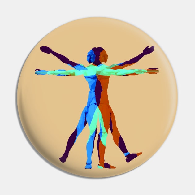 The Vitruvian Man (Earthy) Pin by TJWDraws