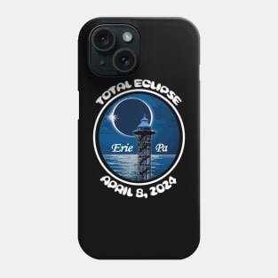 Erie Pennsylvania Total Solar Eclipse 2024 Path to Totality on Lake Erie Phone Case