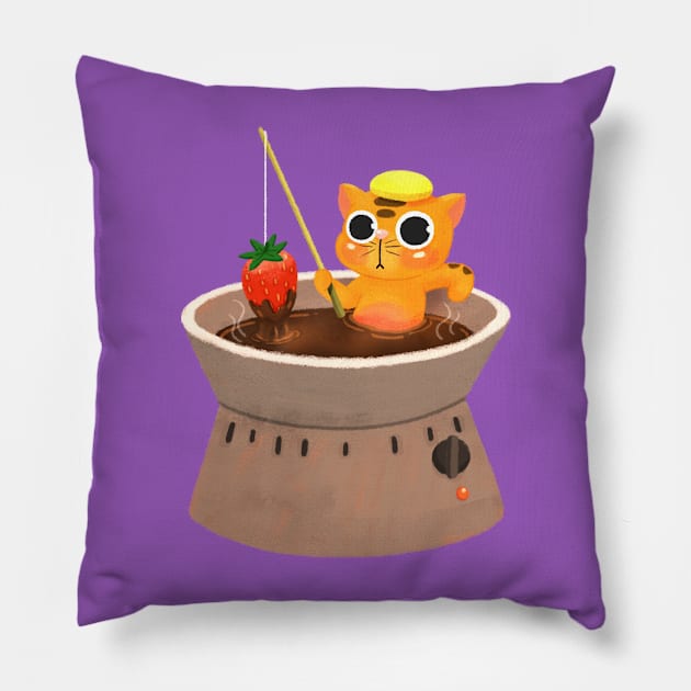 Chocolate Sauna Pillow by BBvineart