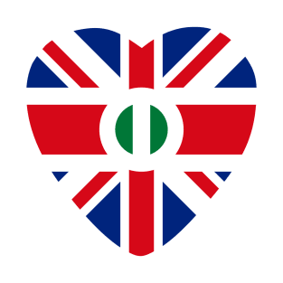 British Nigerian Multinational Patriot Flag Series (Heart) T-Shirt