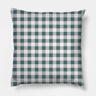 Blue and White Gingham Checkered Pattern Pillow