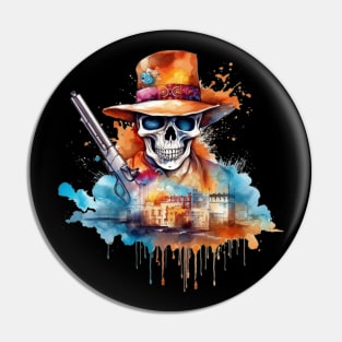 Skull With Guns Pin