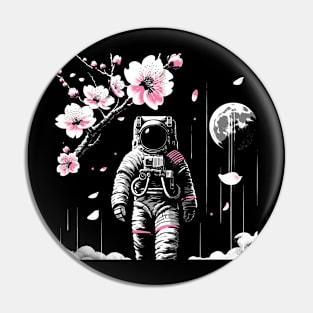 Kawaii Astronaut Outer Space Japanese Sakura Funny Space Pin