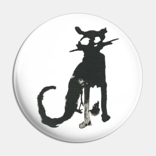 Sitting Black Cat Pin