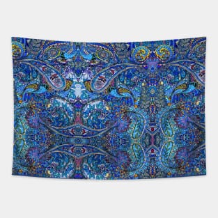 Blue Paisley Tapestry