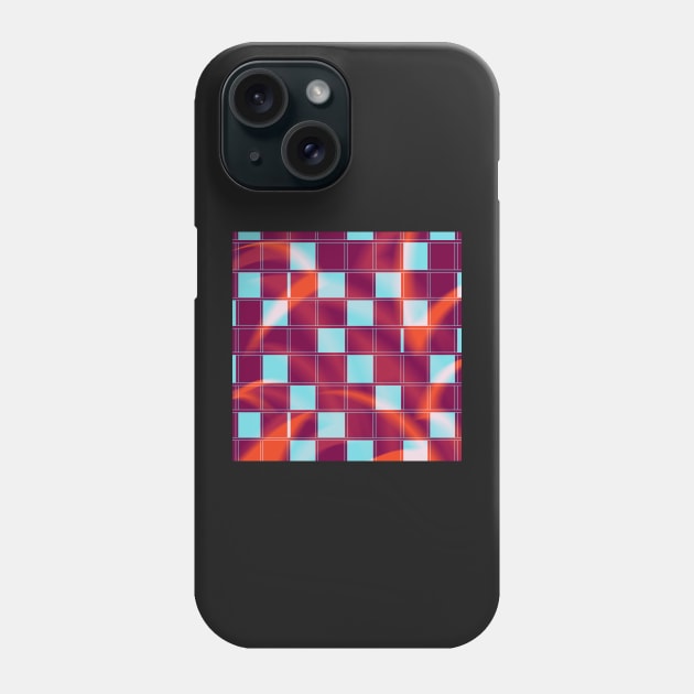 Blue and Red Square Geometric Pattern Phone Case by OneLook