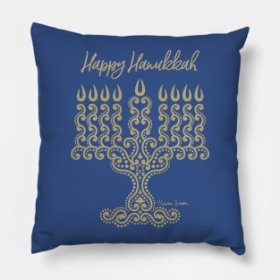 Happy Hanukkah Menorah Pillow