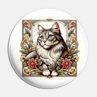 cat portrait t-shirt Pin