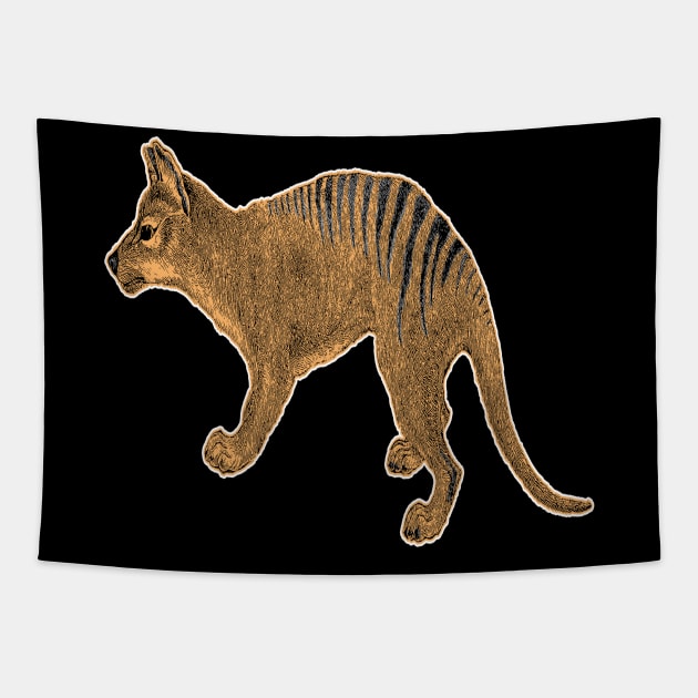 Thylacine or Tasmanian Tiger Tapestry by encycloart