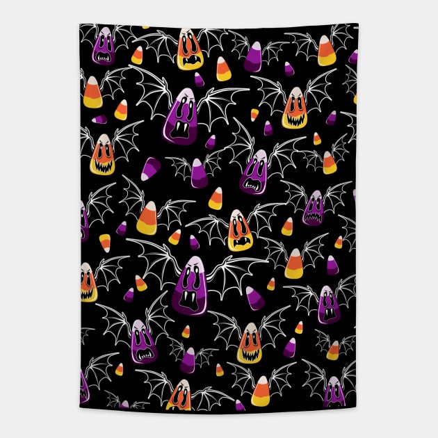 Candy corn madness Tapestry by Von Kowen