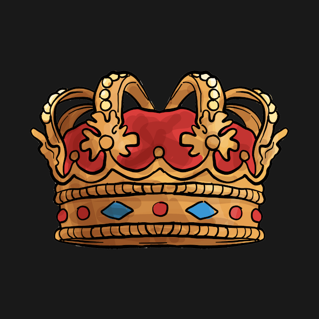 Red and Gold Crown with Jewels by bluerockproducts