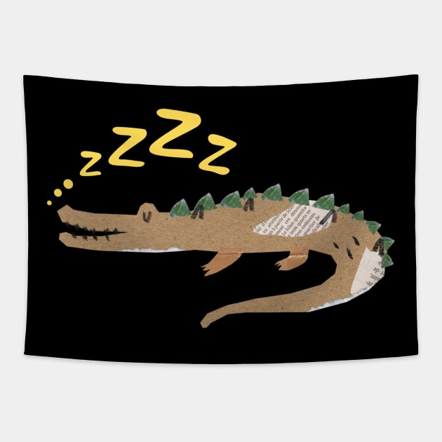 Crocodile sleeping Tapestry by simple art