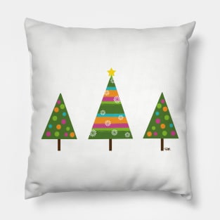 Colorful Christmas Trees Pillow