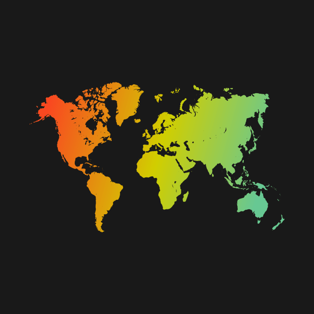 World Map Colorful - Travel The World Art for Travelers by mangobanana