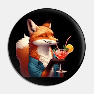 a fox with a drink АI Pin