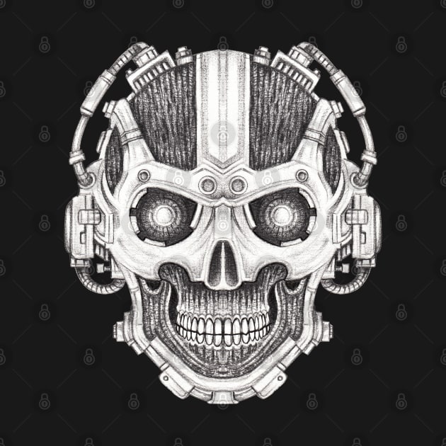 Skull headphones cyberpunk futuristic. by Jiewsurreal