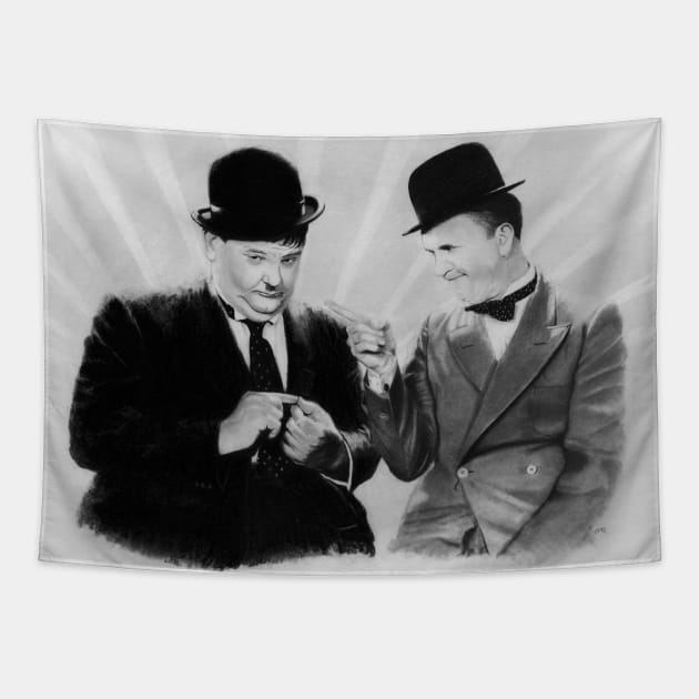 Laurel and Hardy Tapestry by pencilartist