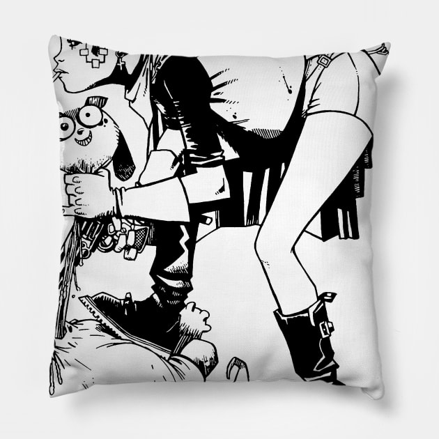 Tank Girl² (Monochrome) Pillow by HortusMornsEst