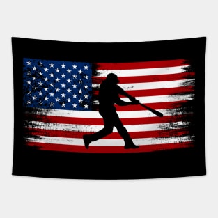 American Flag Baseball Cool Baseball 4th Of July Tapestry