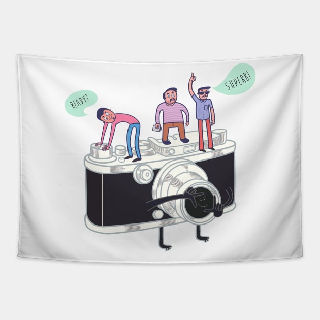 Say Cheese - Photography Tapestry by SuperrSunday