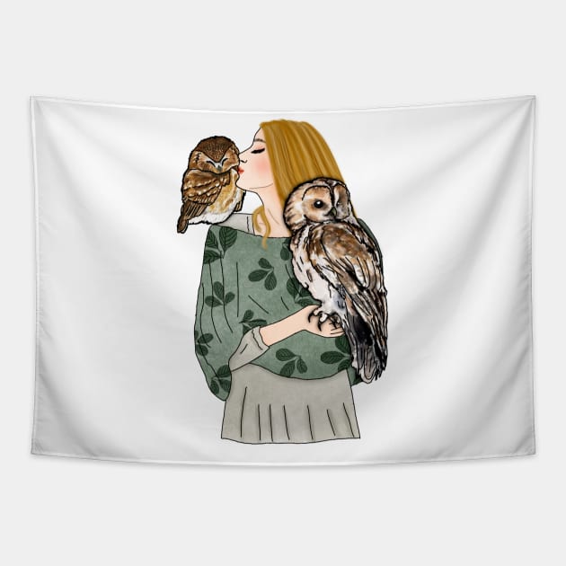 Owl lover Tapestry by piscoletters