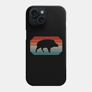 Retro wild boar motif grandpa animals wild boar Phone Case