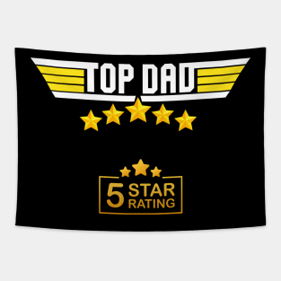 Top Dad Five Star Ratings, Top Dad, Fathers Day, Dad, Father, Daddy, Birthday Gifts For Dad, Birthday Present For Dad, Papa Gifts, Family, Tapestry